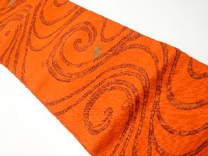 リサイクル　手織り紬唐草模様織り出し名古屋帯